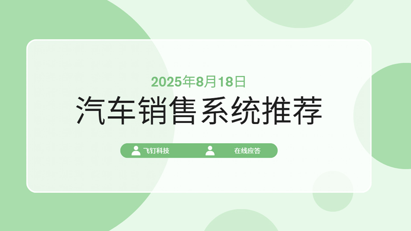 飞钉汽车销售系统：汽车销售行业的数字化转型利器缩略图